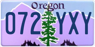 OR license plate 072YXY