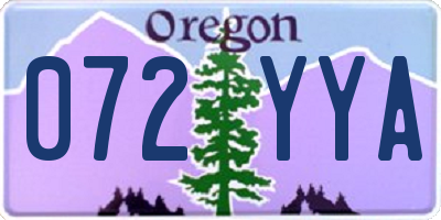 OR license plate 072YYA
