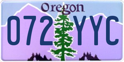OR license plate 072YYC