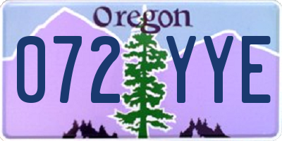 OR license plate 072YYE