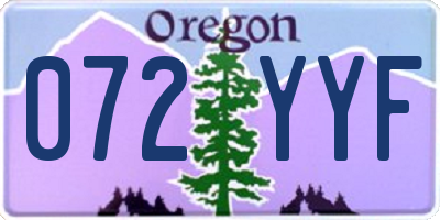 OR license plate 072YYF
