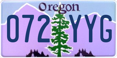 OR license plate 072YYG