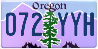 OR license plate 072YYH