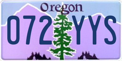 OR license plate 072YYS