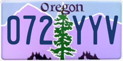OR license plate 072YYV
