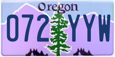 OR license plate 072YYW
