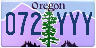 OR license plate 072YYY
