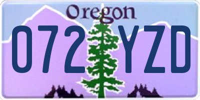 OR license plate 072YZD