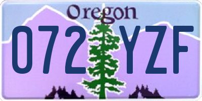 OR license plate 072YZF