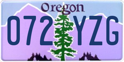 OR license plate 072YZG