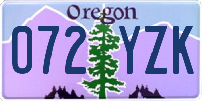 OR license plate 072YZK