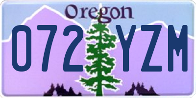 OR license plate 072YZM