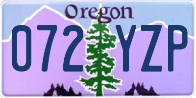 OR license plate 072YZP