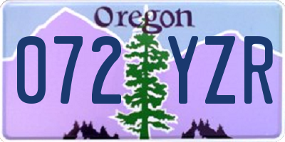 OR license plate 072YZR