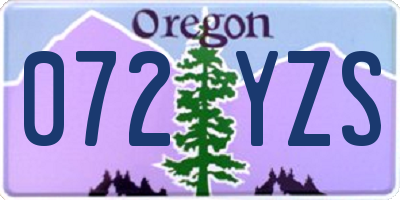 OR license plate 072YZS