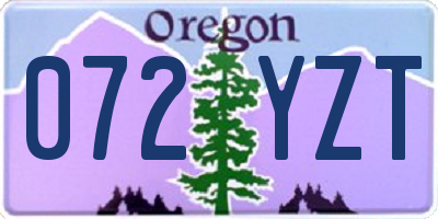 OR license plate 072YZT