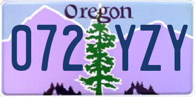 OR license plate 072YZY