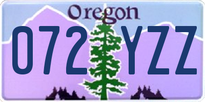 OR license plate 072YZZ