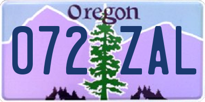 OR license plate 072ZAL
