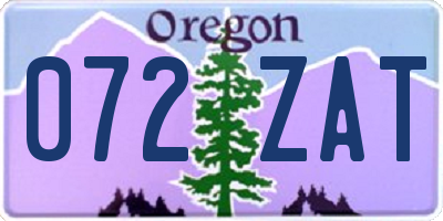 OR license plate 072ZAT