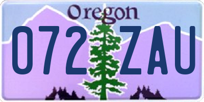 OR license plate 072ZAU