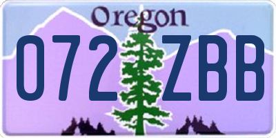 OR license plate 072ZBB
