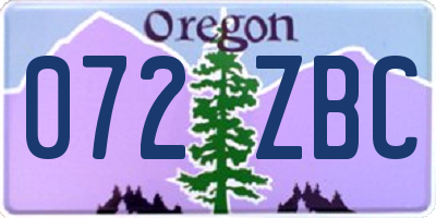 OR license plate 072ZBC