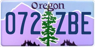 OR license plate 072ZBE
