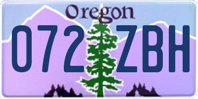 OR license plate 072ZBH