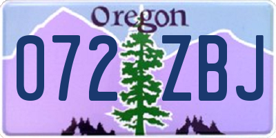 OR license plate 072ZBJ