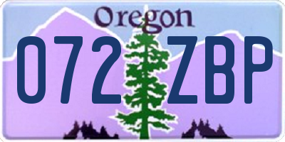 OR license plate 072ZBP