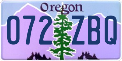OR license plate 072ZBQ
