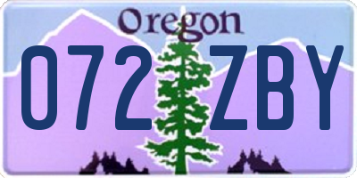 OR license plate 072ZBY