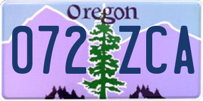 OR license plate 072ZCA