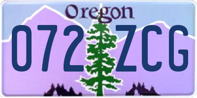 OR license plate 072ZCG