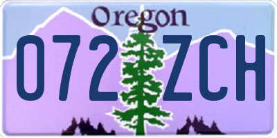 OR license plate 072ZCH