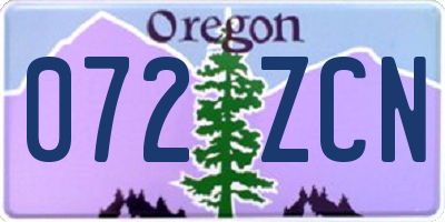 OR license plate 072ZCN