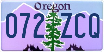 OR license plate 072ZCQ