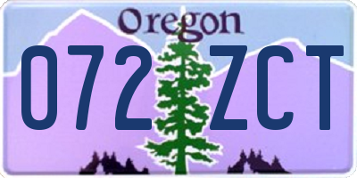 OR license plate 072ZCT
