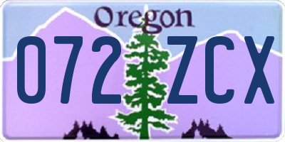 OR license plate 072ZCX