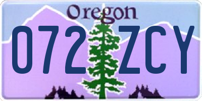 OR license plate 072ZCY