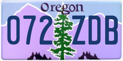 OR license plate 072ZDB