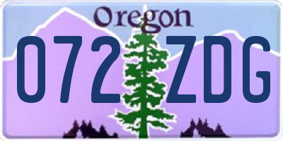 OR license plate 072ZDG