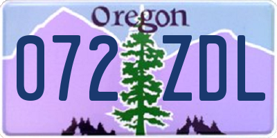 OR license plate 072ZDL