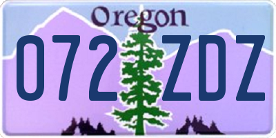 OR license plate 072ZDZ