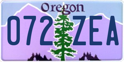 OR license plate 072ZEA