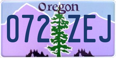OR license plate 072ZEJ