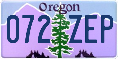 OR license plate 072ZEP