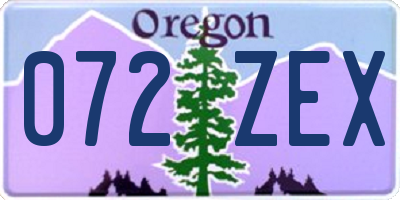 OR license plate 072ZEX