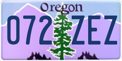 OR license plate 072ZEZ